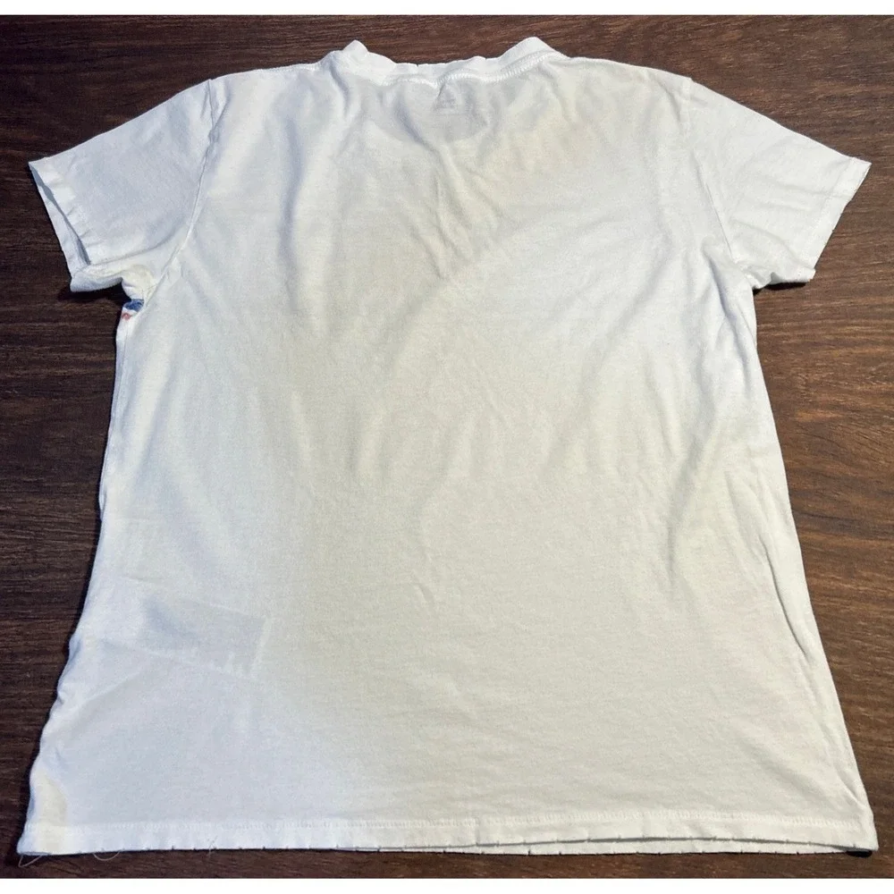 Levi's Reissued T-Shirt Size M White with Red/Blue Logo Small Stain
